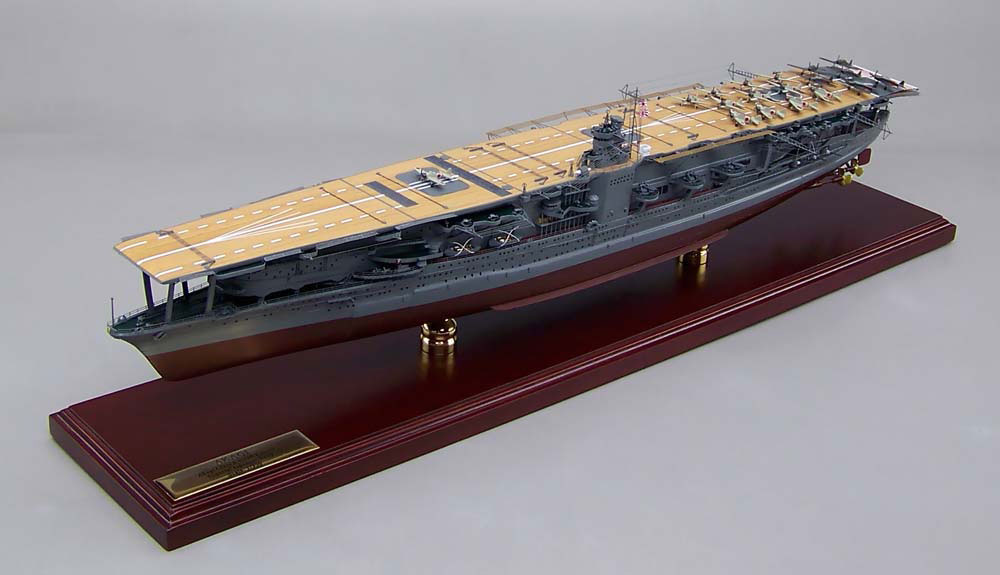 □空母赤城精密模型完成品 木製ハンドメイド精密艦船模型完成品台座付
